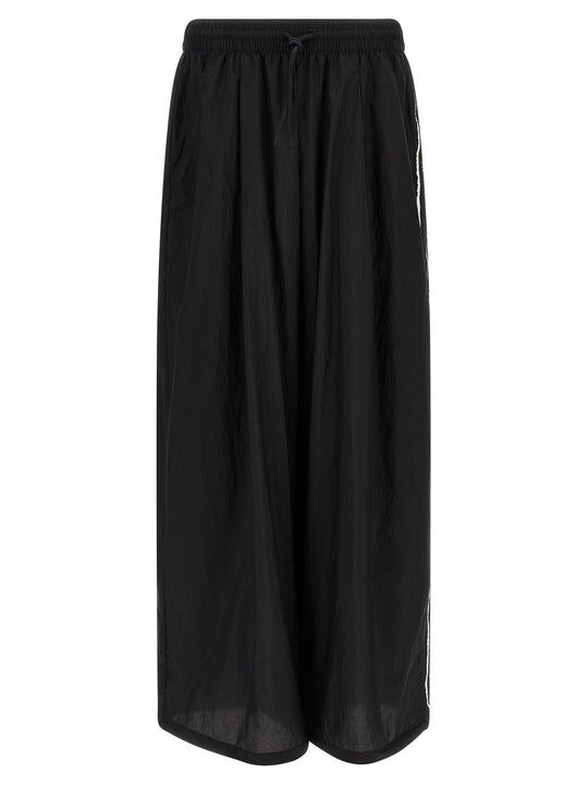 Y-3 Raw Edge 3 Stripe Wide Pants Black