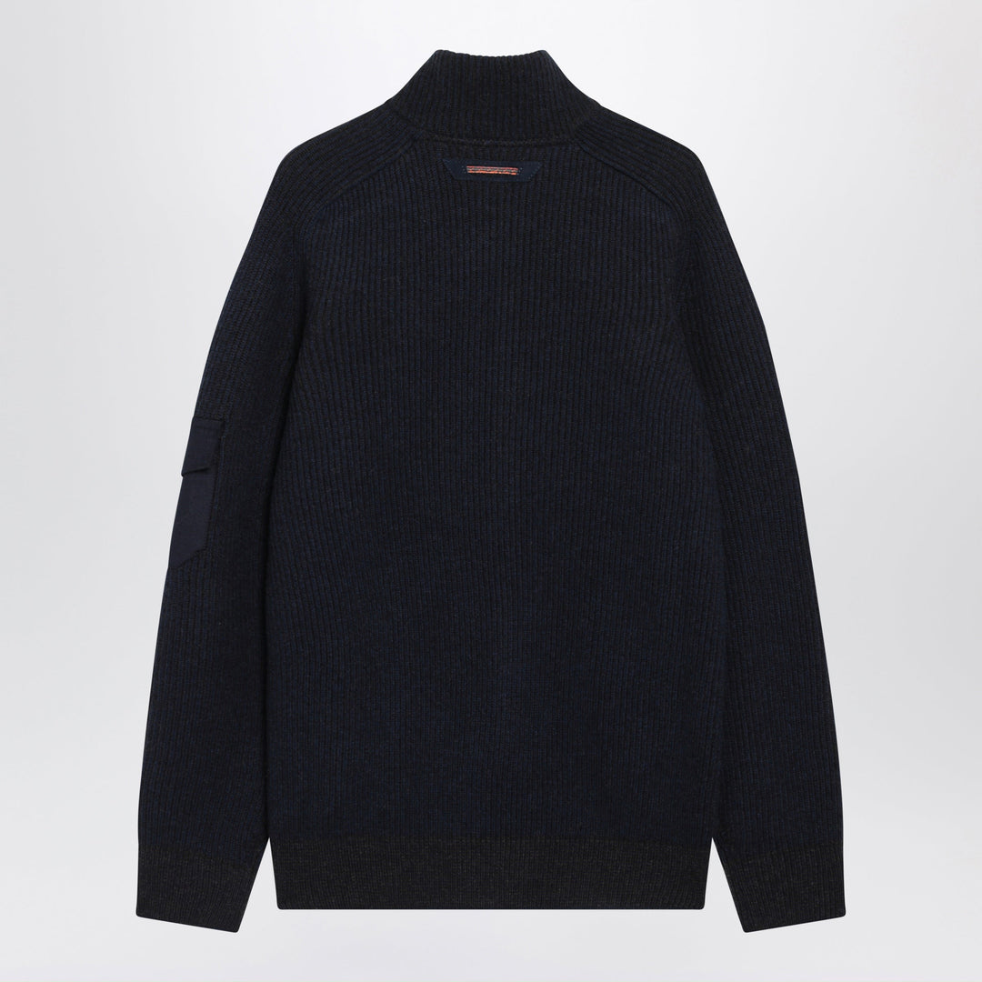 Sease Dark Blue Dinghy Full Zip Sweatshirt In Cashmere