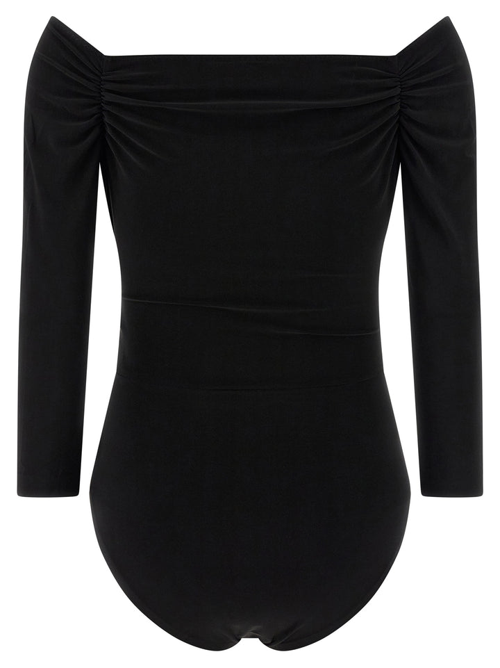 Norma Kamali Heart-Shaped Neckline Bodysuit Tops - Black | 7a40d94d38481c36f6232d4de93f768d035b790d