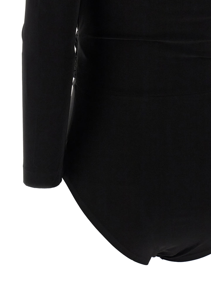 Norma Kamali Heart-Shaped Neckline Bodysuit Tops - Black | 4df219bbcd85313b5d256f2e362a1c0b695260c7
