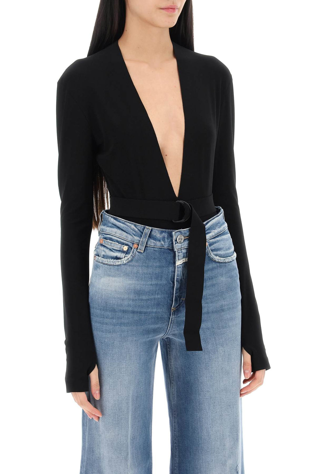 Bodysuit With Plunging Neckline