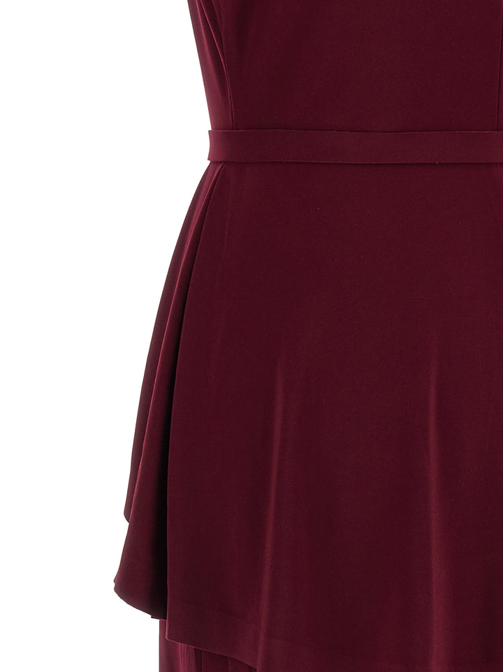 Norma Kamali Peplum Dress Dresses - Bordeaux | 931bd334ce2ea0d446eaf5c7645bacd8a916430f