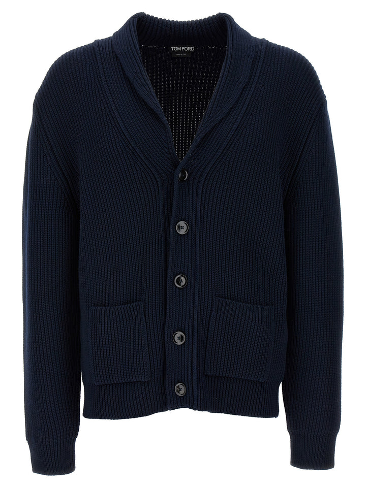 Tom Ford Silk Cardigan Sweaters and Cardigans - Blue | 38ae7c997a985d7689b45ee36d684a2e0becca34