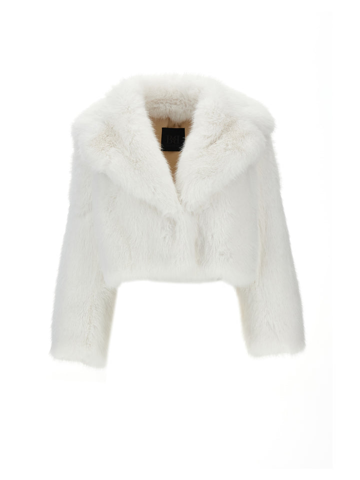 Cropped Faux Fur White