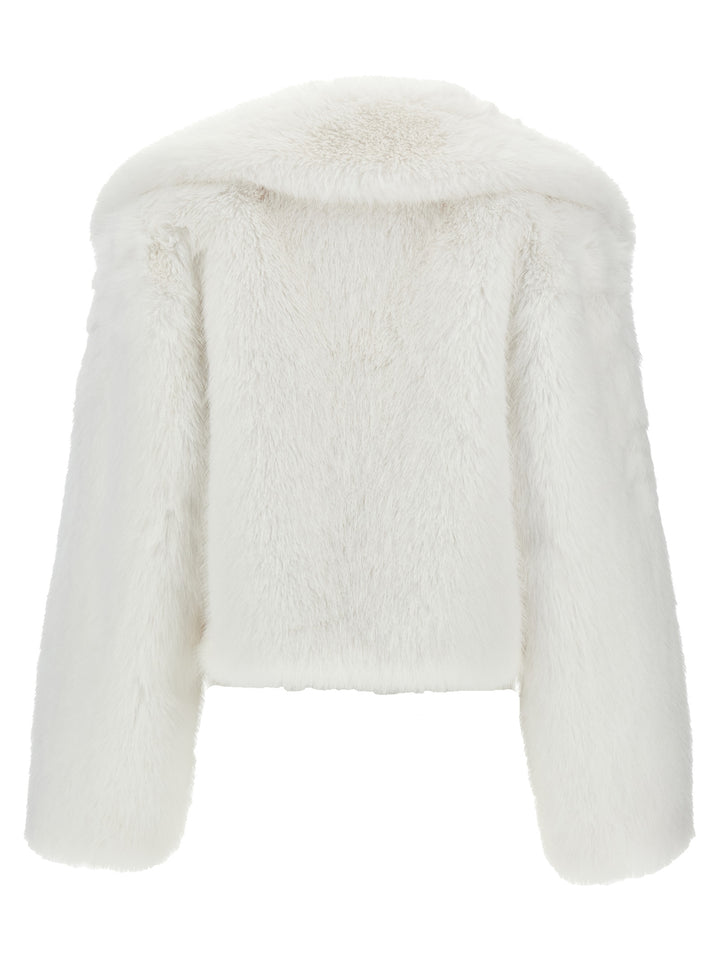 Cropped Faux Fur White