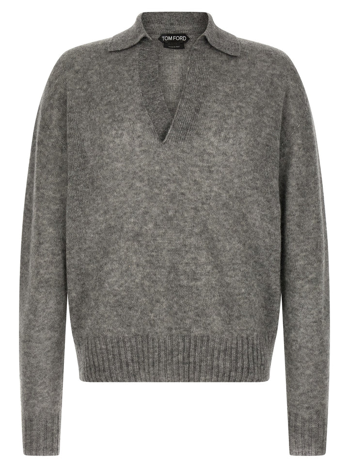Tom Ford Cashmere And Silk Polo Shirt Sweaters and Cardigans - Gray | d72e621684d45712ecf0444d8c1623baa878619e