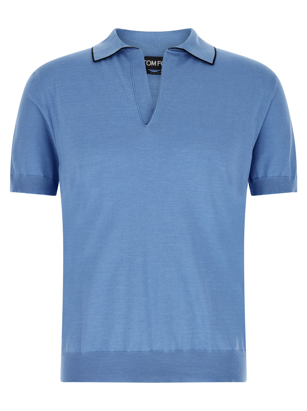 Tom Ford Cotton And Silk  Shirt Polo - Light Blue | 51a3003a2f0ce7ca3ea3a01619e17f22a94d61cc