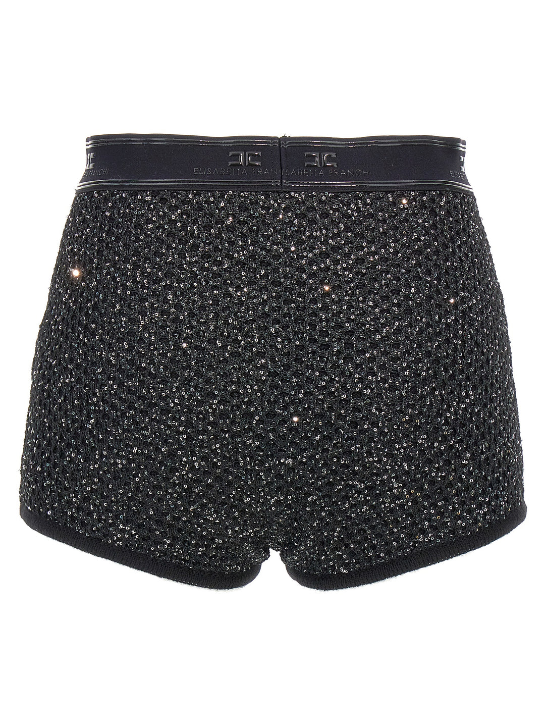 Sequined Knit Shorts Bermuda, Short Black