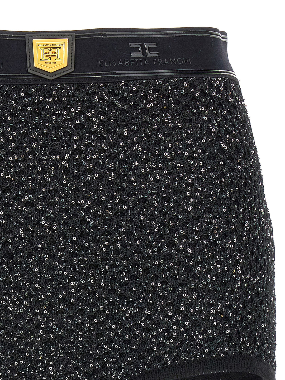 Sequined Knit Shorts Bermuda, Short Black