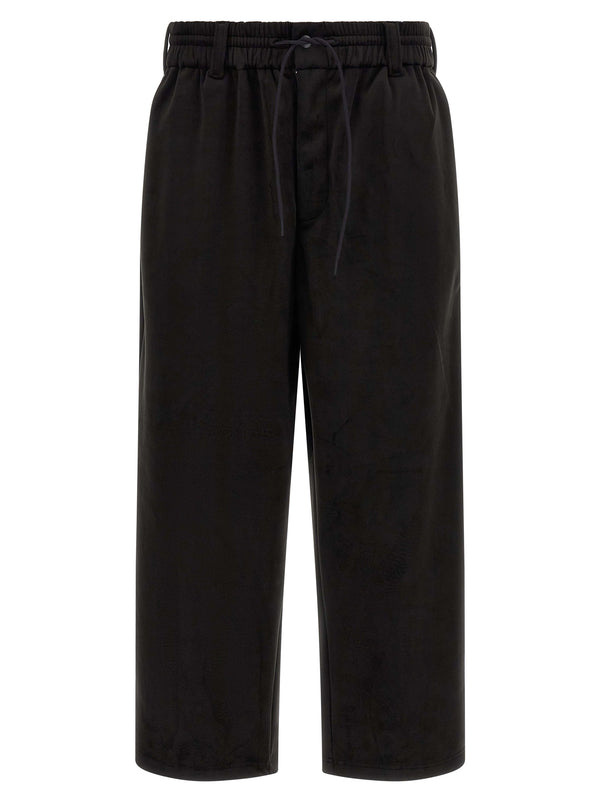 Velvet Effect Joggers Pants Black