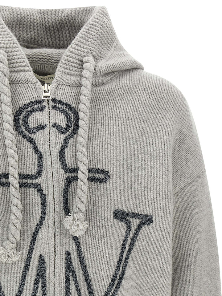 J.W. Anderson Anchor Embroidery Sweatshirt - Gray | 4b0cbfe1b0b9786cb816d5a3d5b78bd24bb0b09e