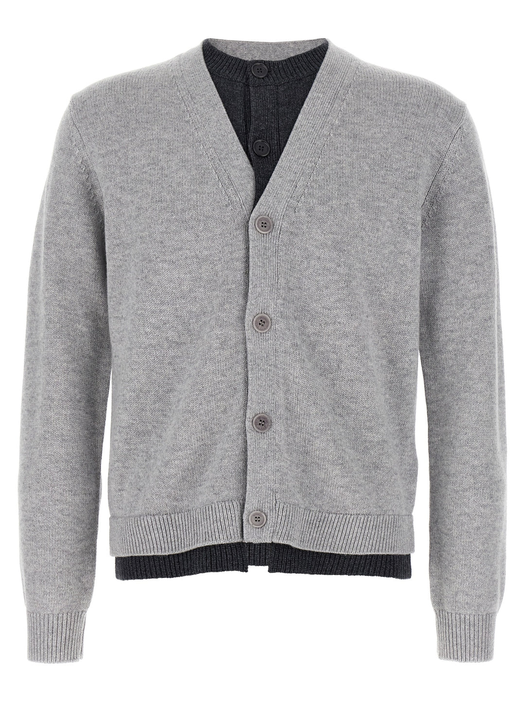 J.W. Anderson Contrast Layered Sweaters and Cardigans - Gray | 3e62c44d140c5c39f633aaeb98220748a4c3757f