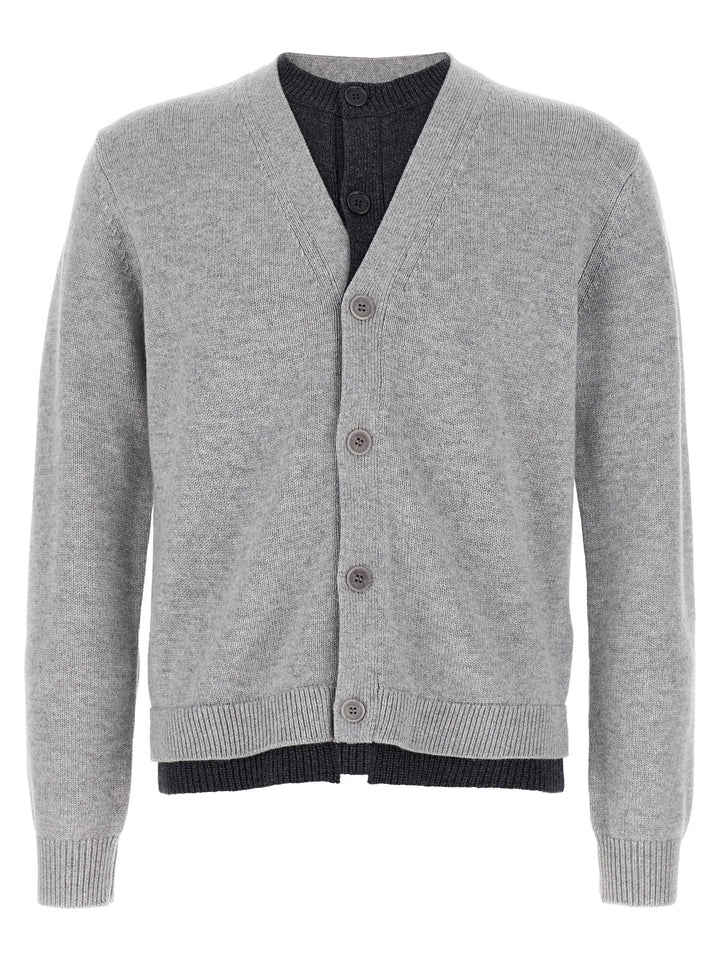 J.W. Anderson Contrast Layered Sweaters and Cardigans - Gray | 3e62c44d140c5c39f633aaeb98220748a4c3757f