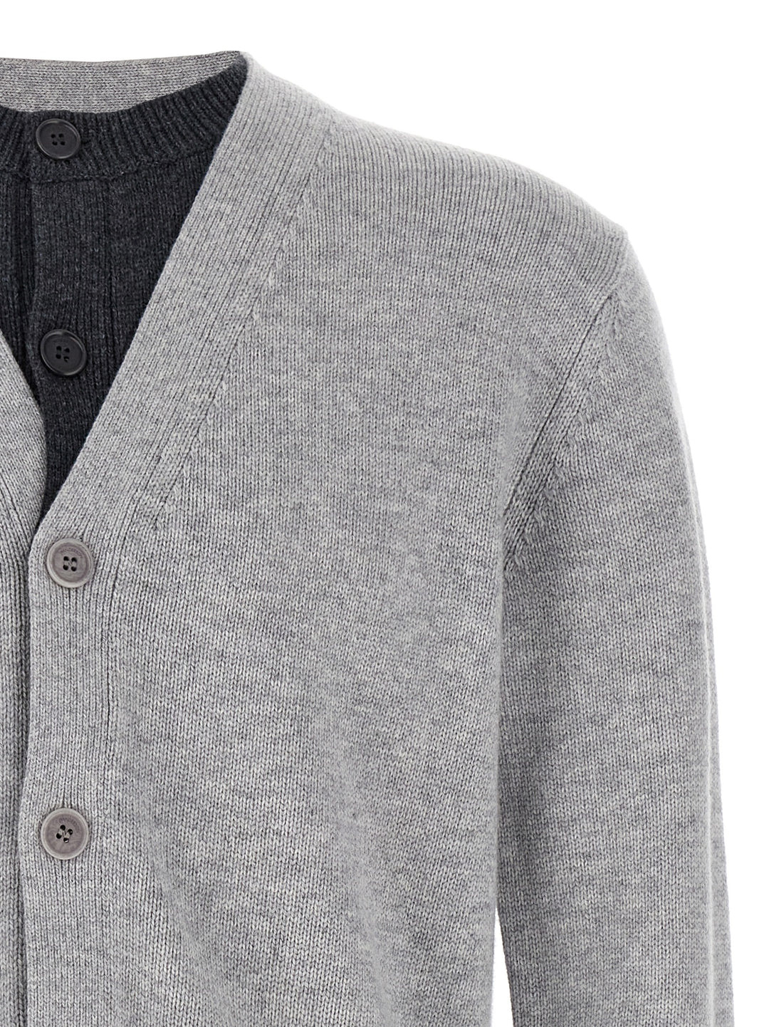 J.W. Anderson Contrast Layered Sweaters and Cardigans - Gray | 400c638dc14a62934ddfec49edc04c0799b6c1a7