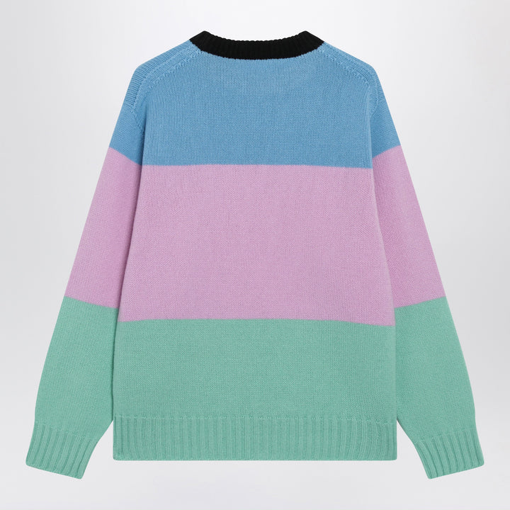 JW Anderson Cornflower Blue Men’s Striped Merino Wool Sweater