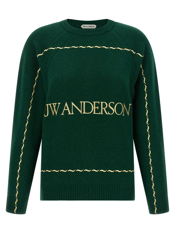 Logo Embroidery Sweater Sweaters And Cardigans Green