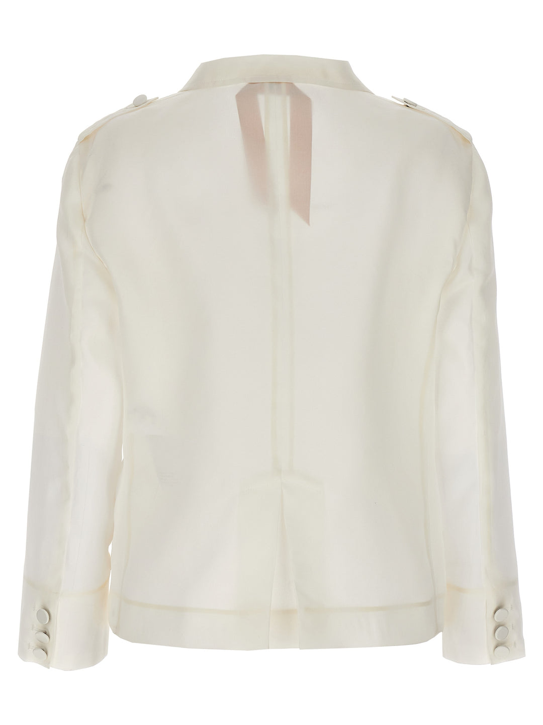 Single-Breasted Silk Blazer Blazer And Suits White