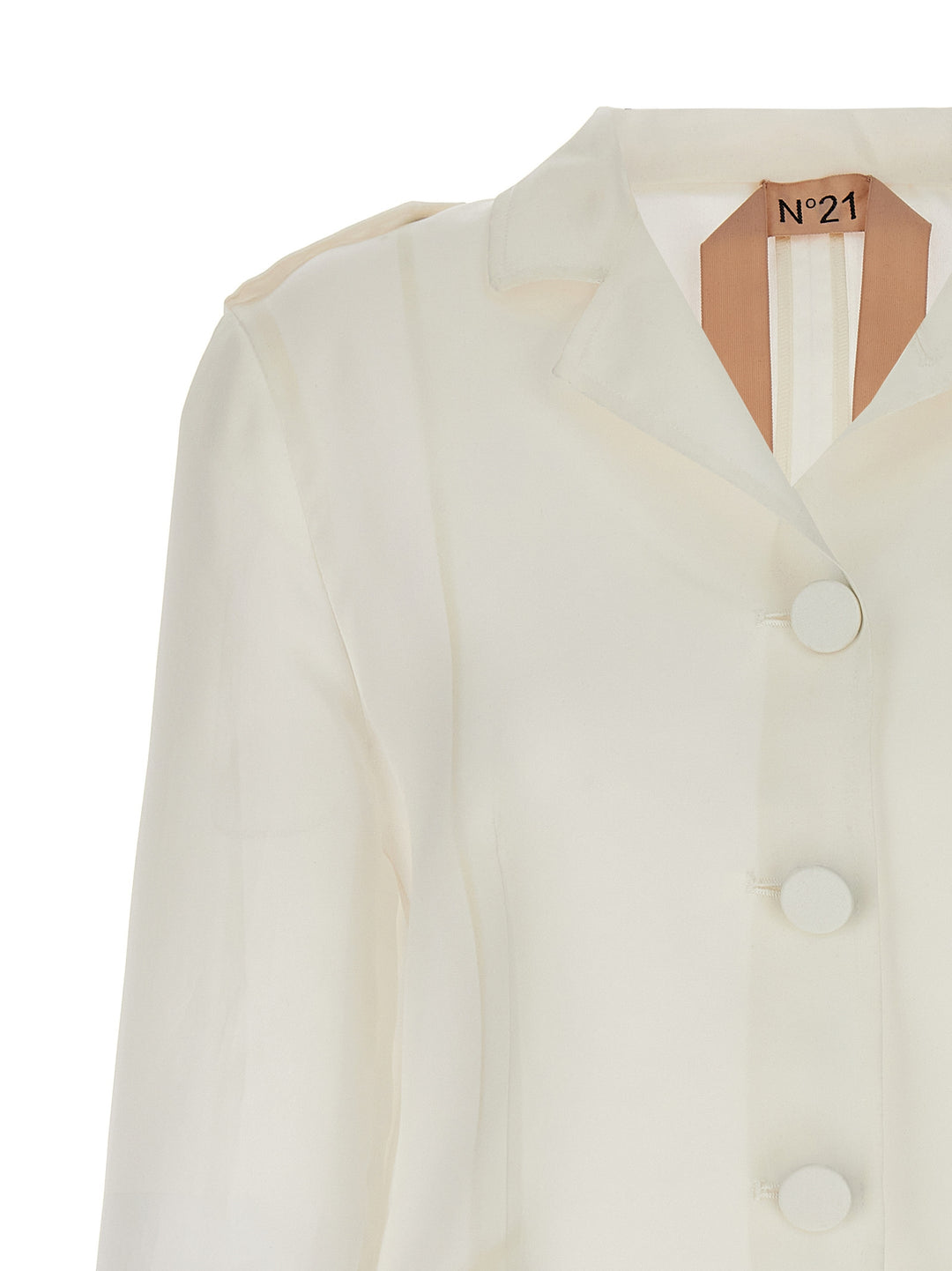 Single-Breasted Silk Blazer Blazer And Suits White