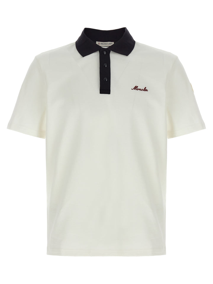 Moncler Logo Embroidery  Shirt Polo - White | 06cee32e620cd0f7c3b9f5f427d2e447984187c0