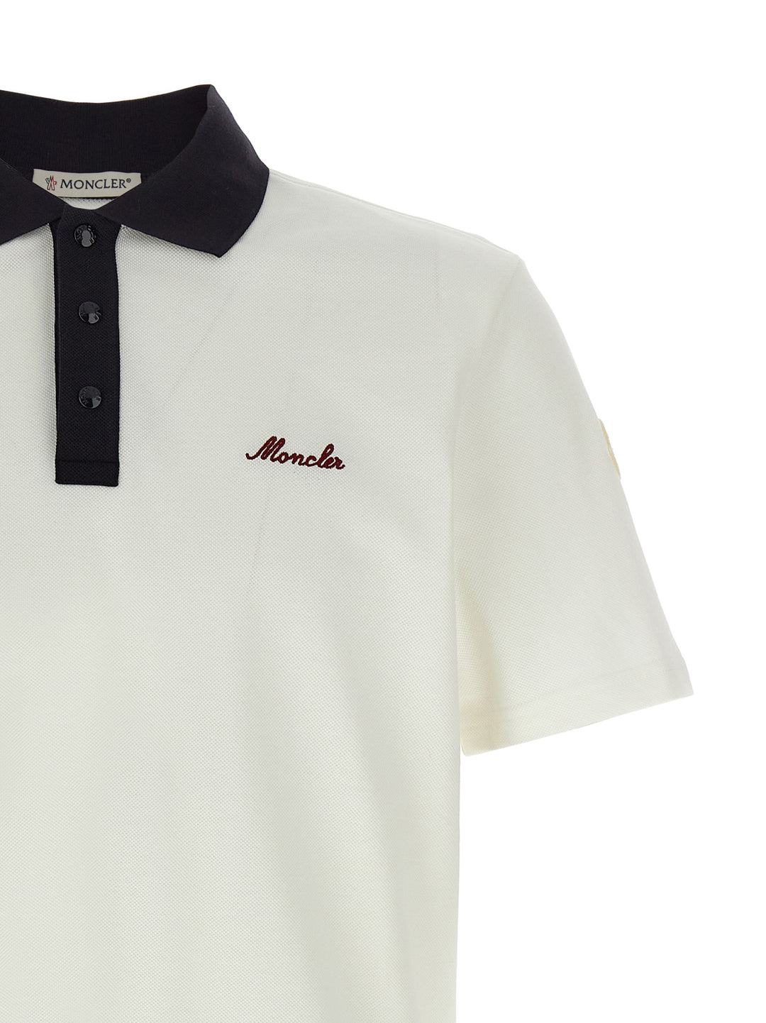 Moncler Logo Embroidery  Shirt Polo - White | f02a5ccd79056b88b0cf46a16991dddb01e584fa