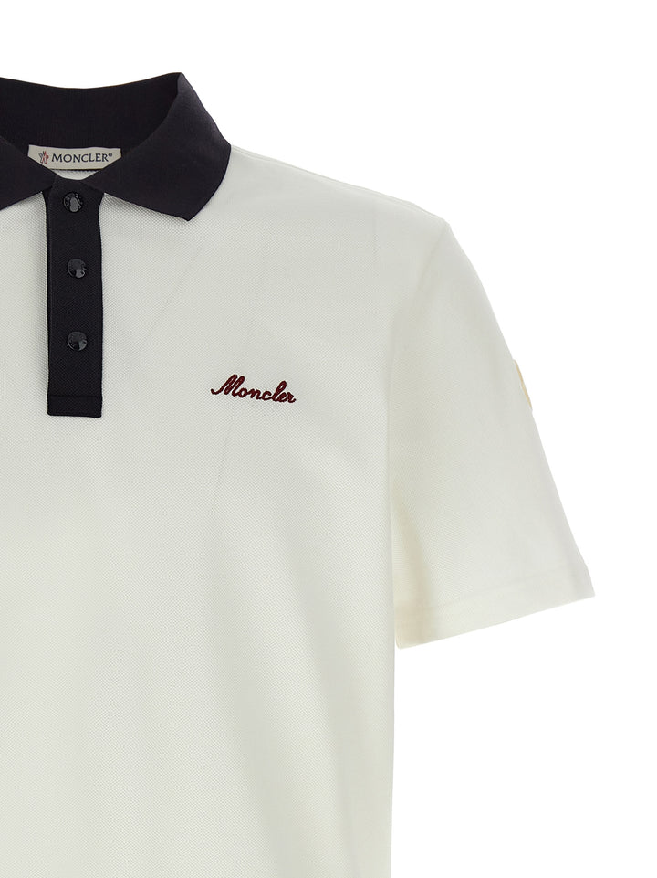 Moncler Logo Embroidery  Shirt Polo - White | f02a5ccd79056b88b0cf46a16991dddb01e584fa