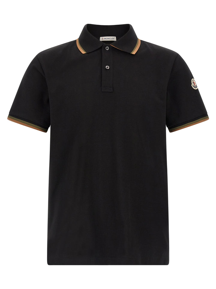 Moncler Double Layer Collar  Shirt Polo - Black | 5fb63440c55f8e06e24d311a000fb846400b0635