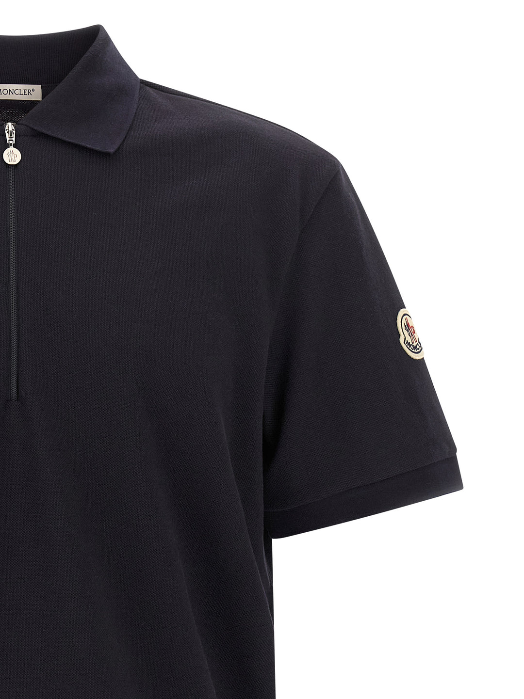 Moncler Half Zip  Shirt Polo - Blue | 7e7227badb6b7477e9d674773a2d3b563bc6e296