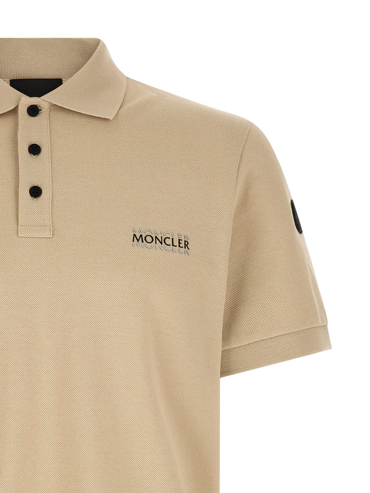 Moncler Piqué  Shirt Polo - Beige | 51b84b2739e69202430c44c7374893325c4beeba