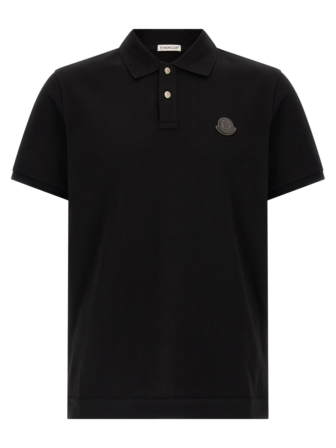 Moncler Leather Logo Patch  Shirt Polo - Black | 514d6ad3afbcc2f328f1c175c43f1ba98c66533f
