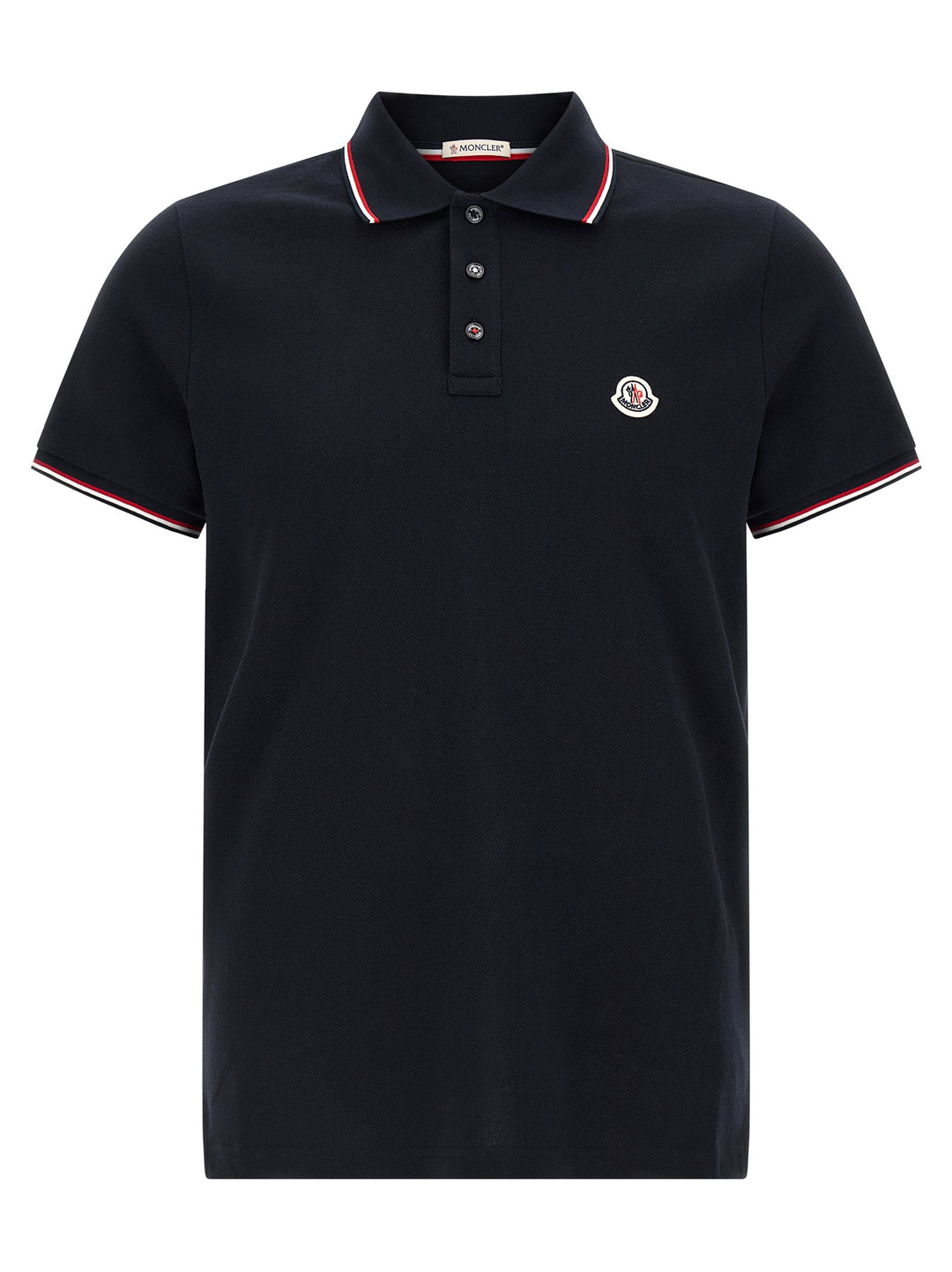 Moncler Tricolor Detail  Shirt Polo - Blue | cc911770d47439061a1e036e72d0523f9db6e176