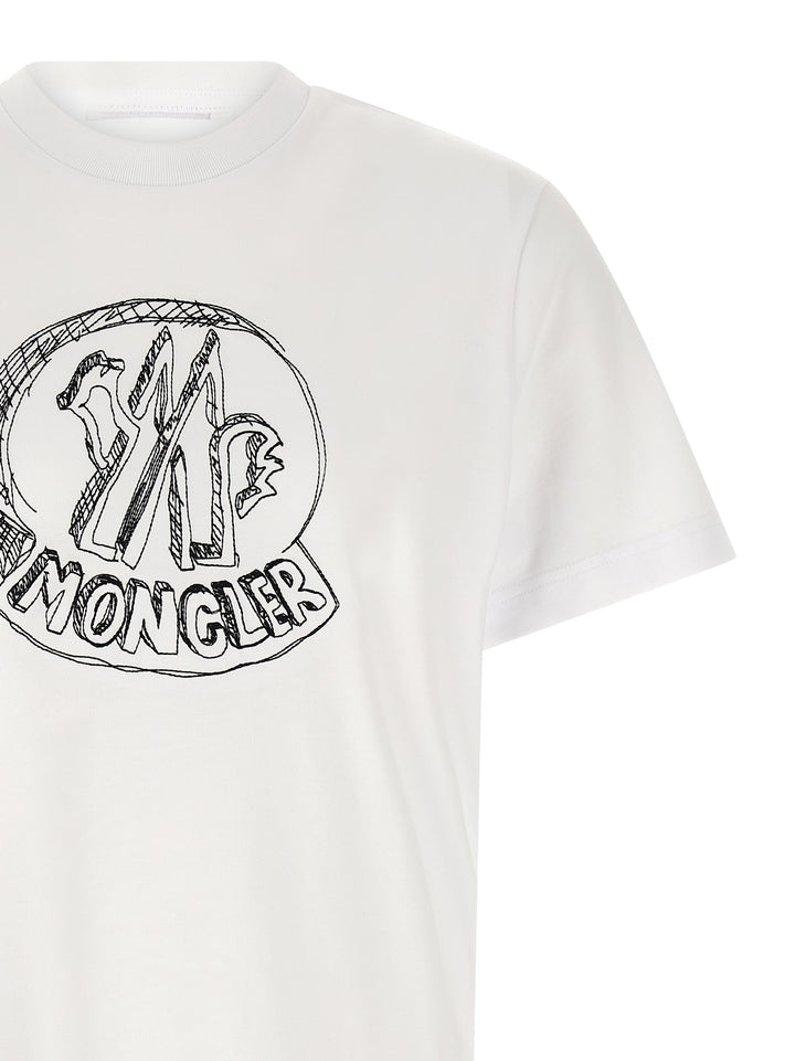Moncler Embroidery T-shirt - White | 91e71c0085b9f69c05069ed2de3026725337011e