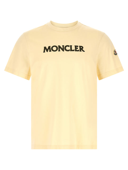 Flocked Logo T-Shirt Beige