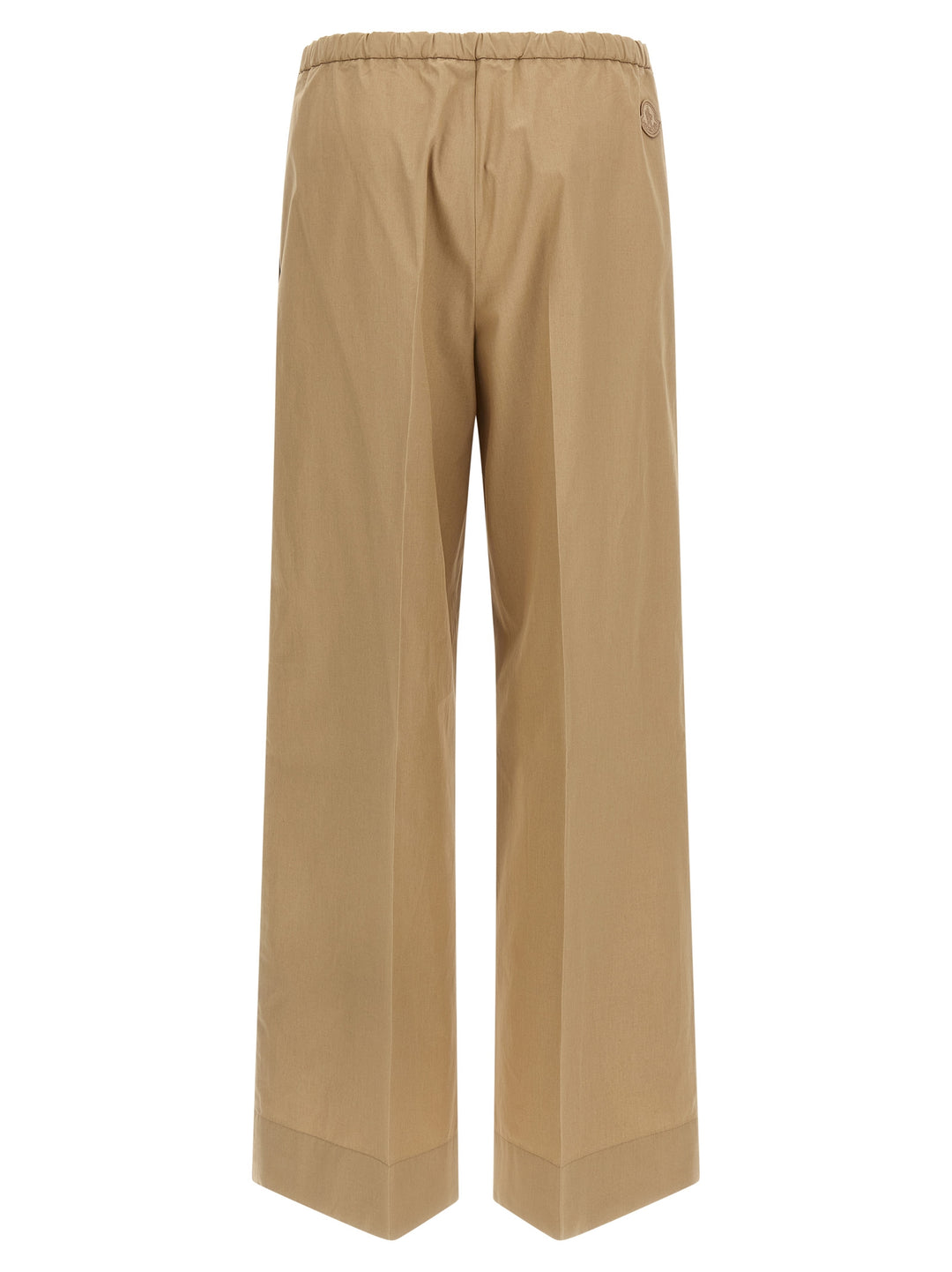Moncler Grosgrain Logo Patch Pants - Beige | 1758f70d19a8069e66eb4a73a8cc76d06c4c260b