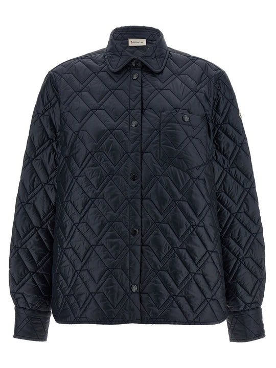 Quilted Overshirt Puffer Jackets Blue