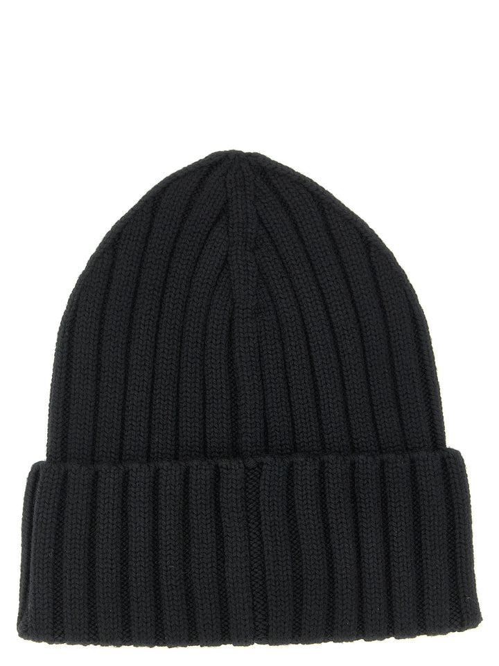 Moncler Logo Patch Beanie Hats - Black | fd1cd584c0500d4fa81d8887c287de671de5ca9f
