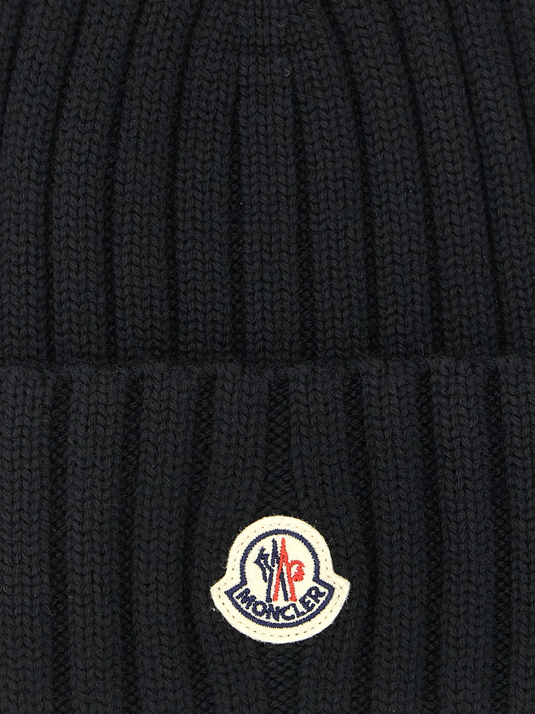 Moncler Logo Patch Beanie Hats - Black | b7f95f7480e5905353c1820d90c4de747ea893a6