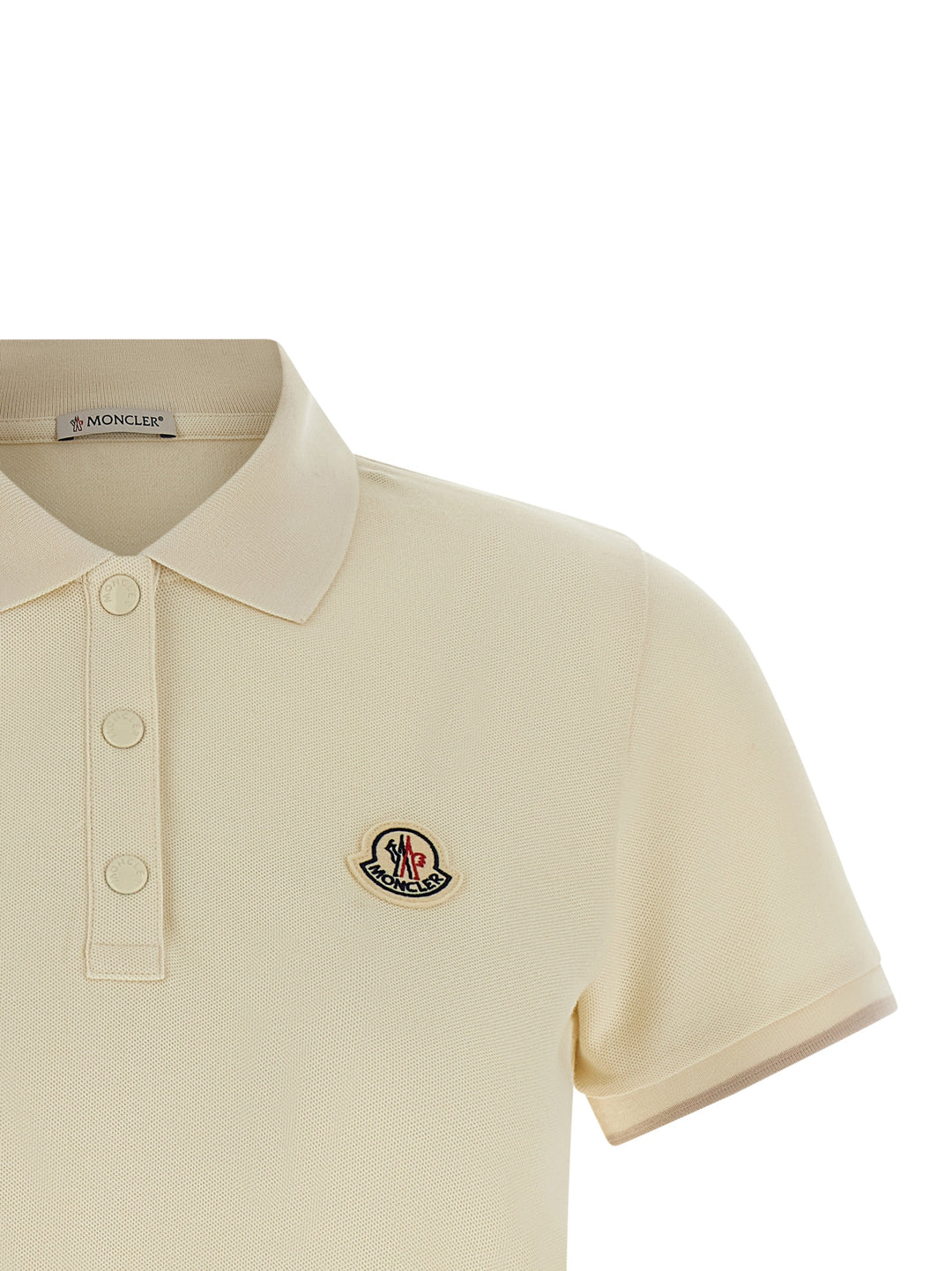 Moncler Logo Patch  Shirt Polo - Beige | 9a3c07839a42cbc9ea80476f515a7ae69b8e23cc