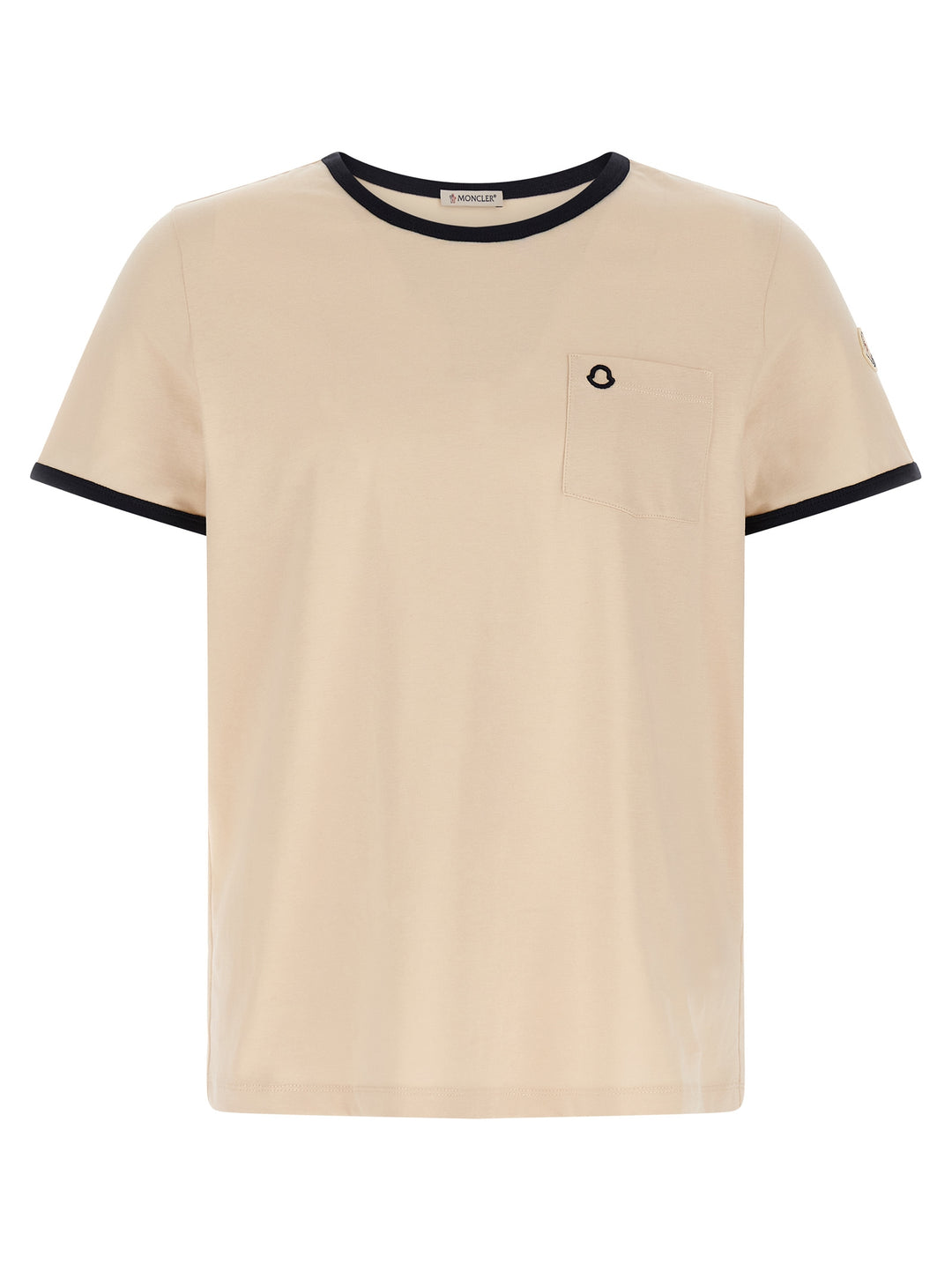 Moncler Logo Embroidery Pocket T-shirt - Beige | 8a81d030246ff4d6e92c3cdecc61e6c2a14cd687
