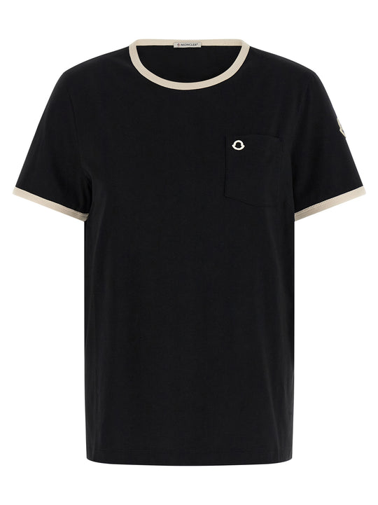 Logo Embroidery Pocket T-Shirt Black
