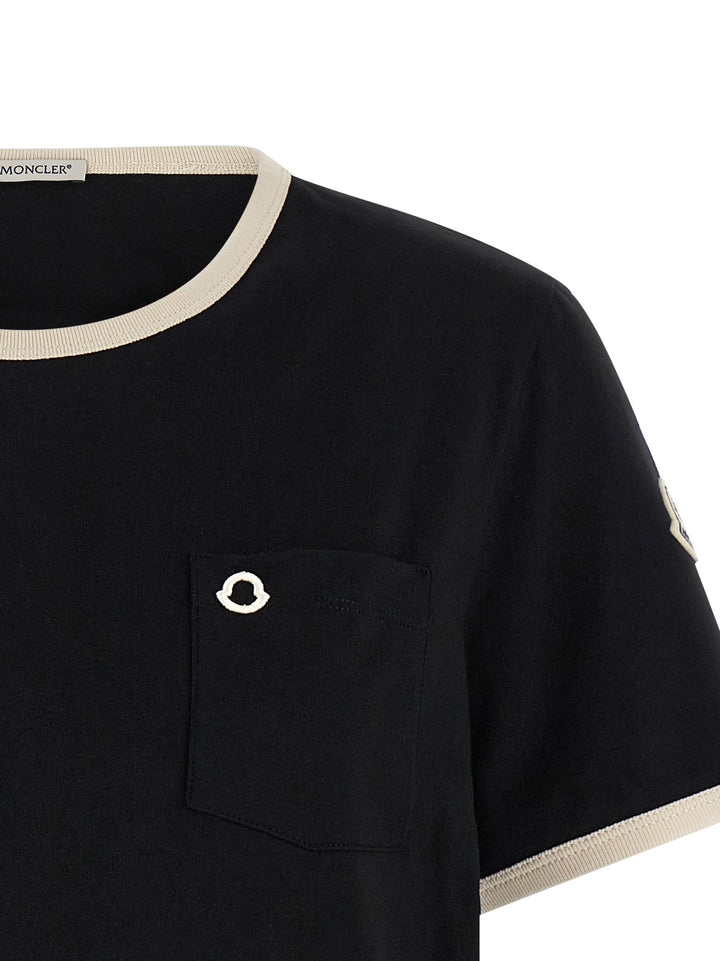 Moncler Logo Embroidery Pocket T-shirt - Black | c549409074802e6a5fad828449dde1fb18547106