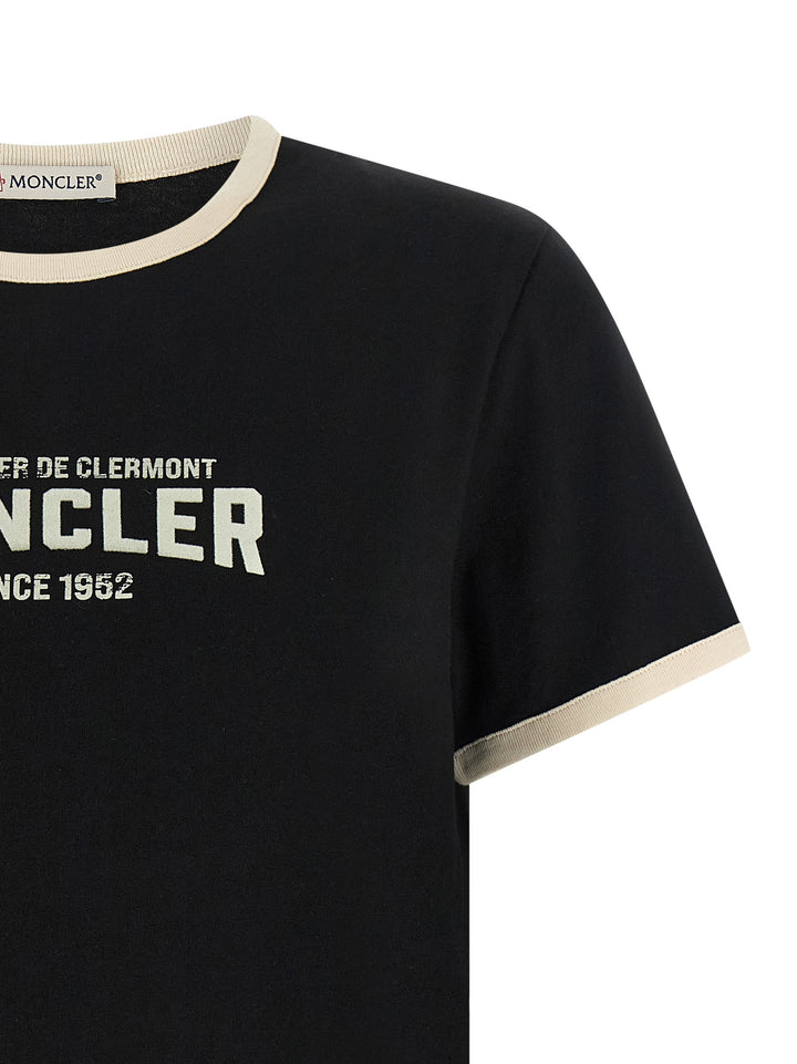 Moncler Flocked Logo T-shirt - Black | 94d4fb2165f379a335332b6f1964644f26331c7b