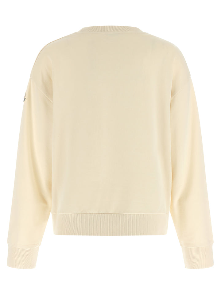 Moncler Logo Embroidery Sweatshirt - Beige | 0d7a684ea8dfbb77ea33797821cd5a0883e3d982