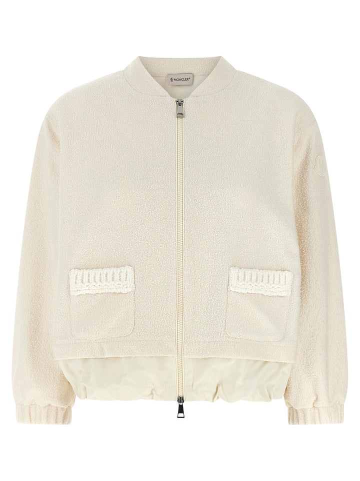 Moncler Bouclé Cardigan Sweaters and Cardigans - White | dc0a1a66c2930837c976085add959927c405e17f