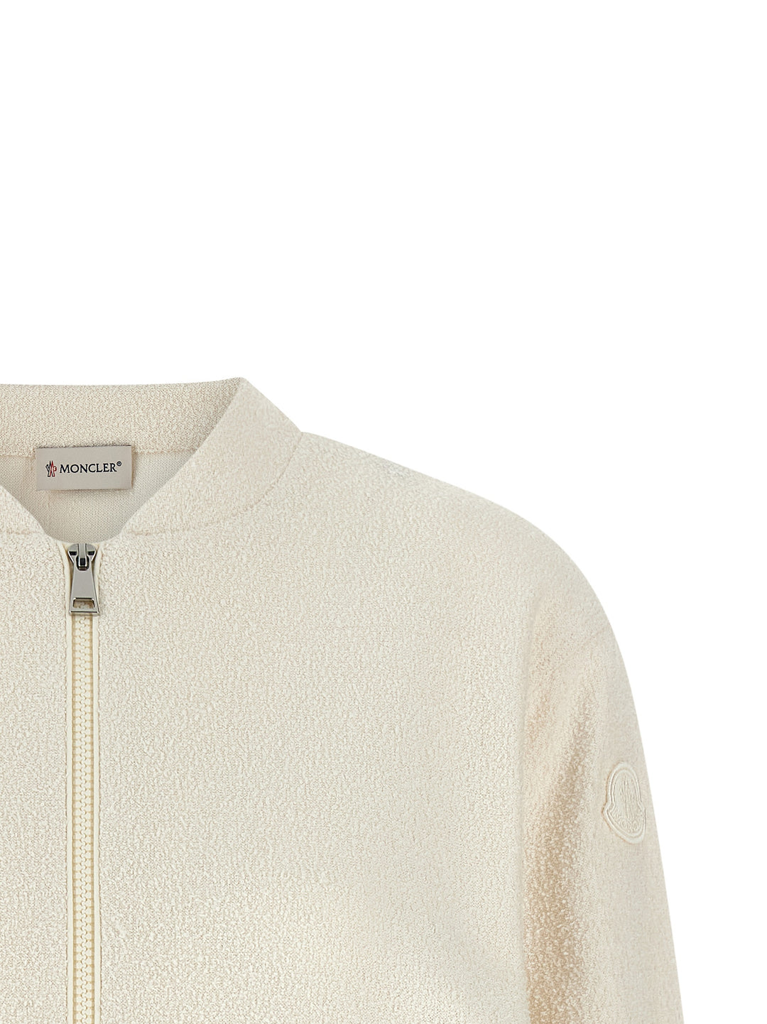 Moncler Bouclé Cardigan Sweaters and Cardigans - White | 5f08df08c523098bf1e198f1765c32a252f2d011