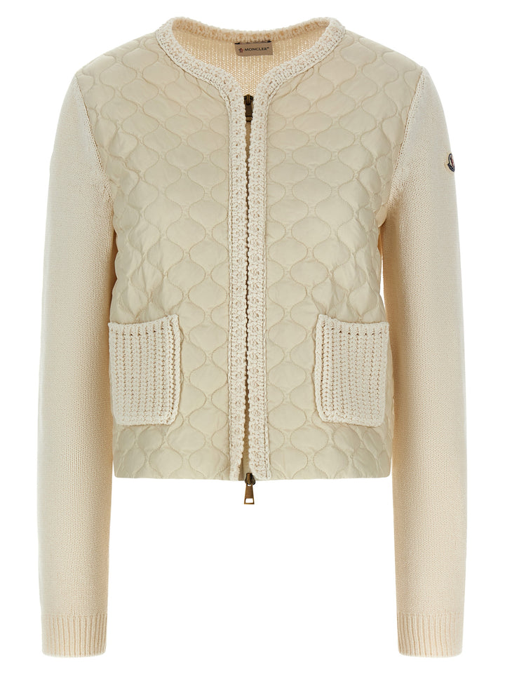 Moncler Padded Cardigan Sweaters and Cardigans - Beige | 0b43c864e40cf68698e32ef357fc10ead733ab8b