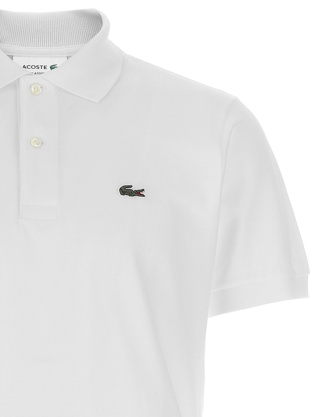 Lacoste Logo Patch  Shirt Polo - White | 549cd492700fcf2e02c2fed3031d2d8e73b4a510
