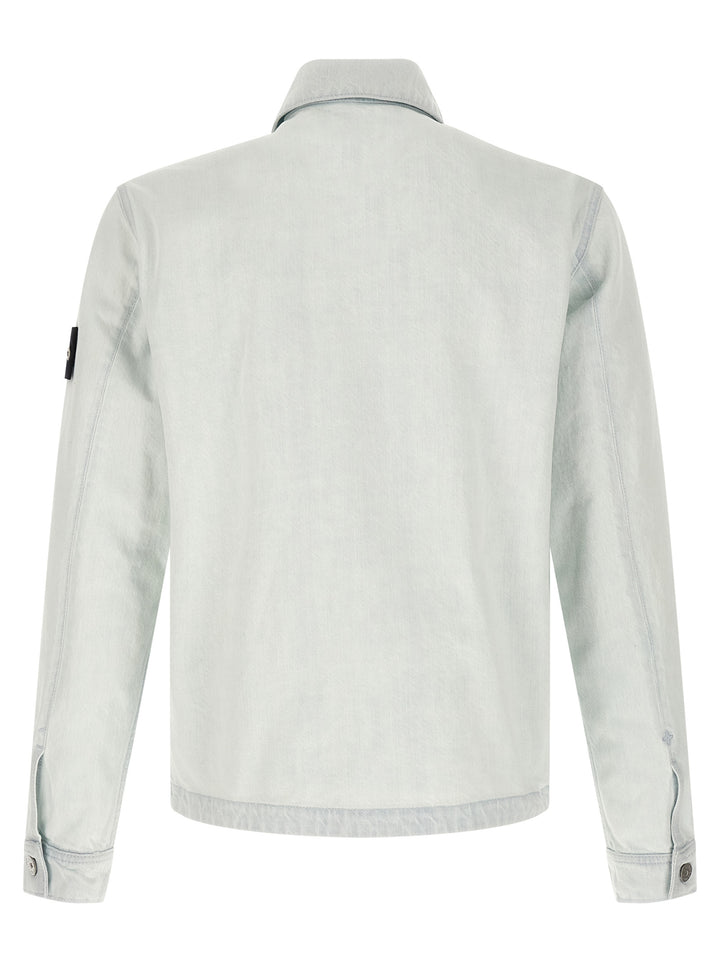 Stone Island Denim Jacket Puffer Jackets - Light Blue | 9fd806ede49e807a8b4e512cbce119abd6ee869c