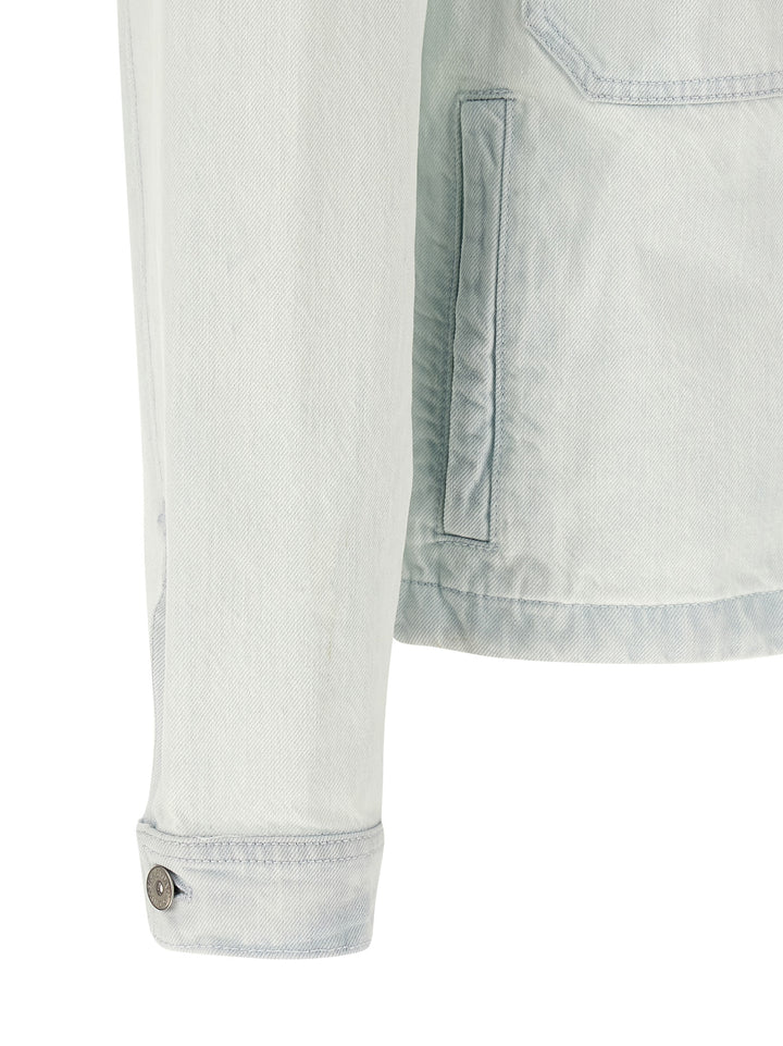 Stone Island Denim Jacket Puffer Jackets - Light Blue | fde0bbea39a8712dd17566fe57e8a36de916adee