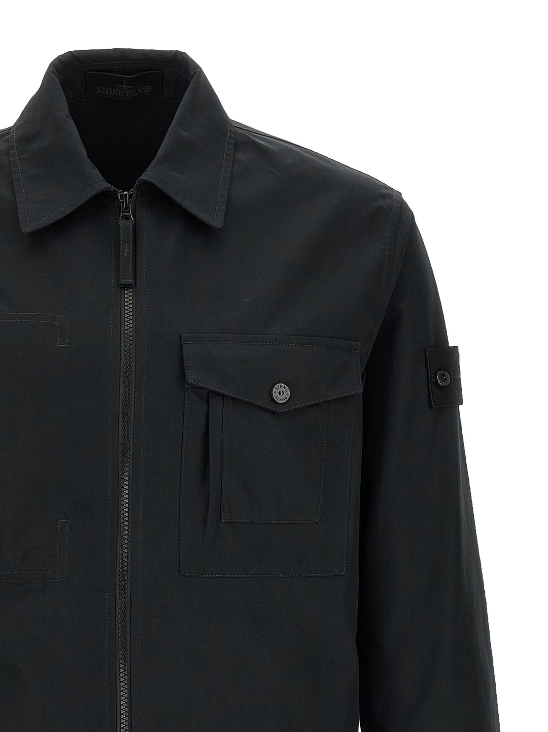 Stone Island Cotton Overshirt Shirt and Blouse - Black | c3b71400306af5b5e537d9d6af538837e25759b3