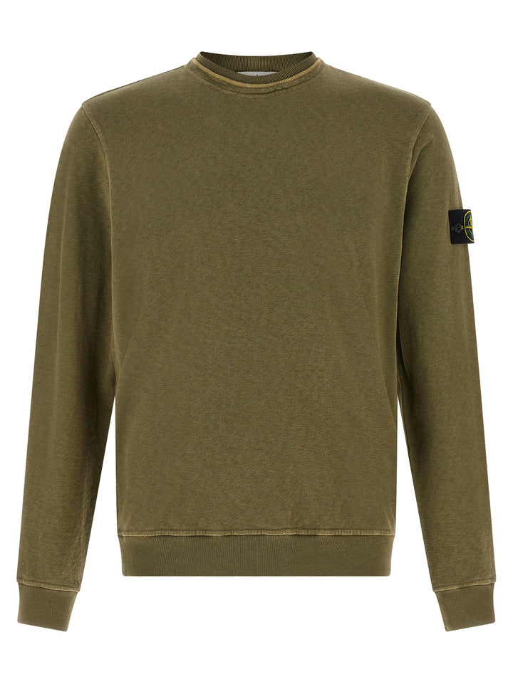 Stone Island Brushed Cotton Sweatshirt - Green | 34e5b8ba54aa5b8aee02edd31bfd0c235f49aeb8